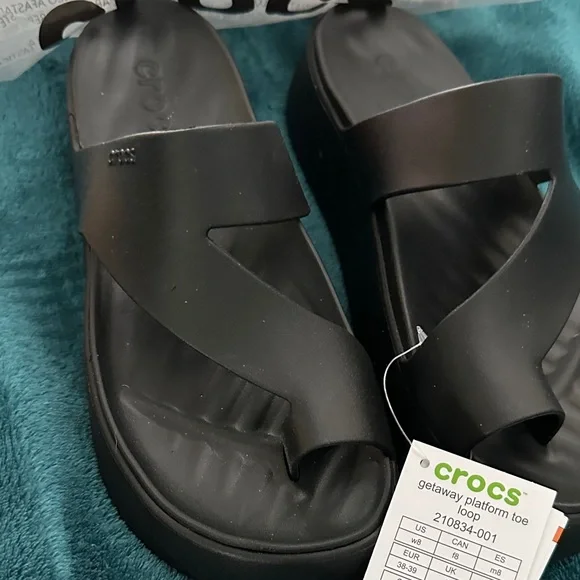 CROCS Black Slide Sandals - Picture 2 of 4